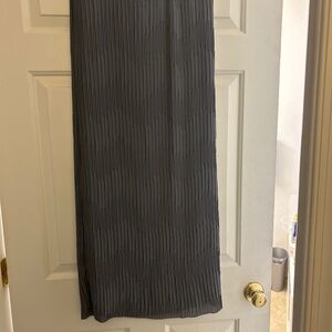 Grey long pleated skirt -Size 14